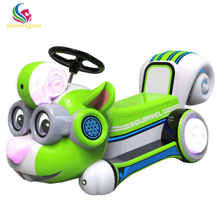 Squirrel Cartoon Kids Electric Ride-On Car | Steerable Battery Powered Toy Car with LED Lights for Home & Playgrounds