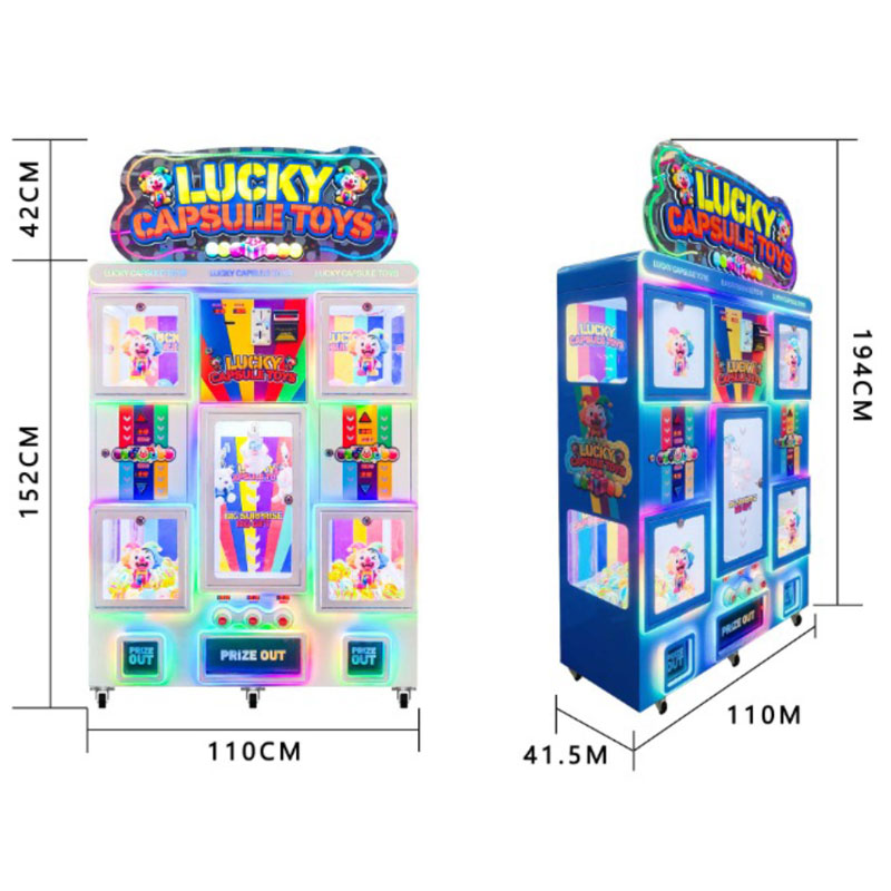 Lucky Capsule Toys Multi-Compartment Commercial Vending Machine Colorful LED Lighted Automatic Toy Dispensing Equipment Malls