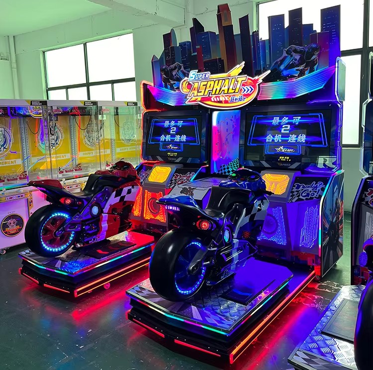 Coin Operated Motorcycle Racing Arcade Machine Dual Player Moto Ride Simulator Game for Amusement Park Mall Game Center