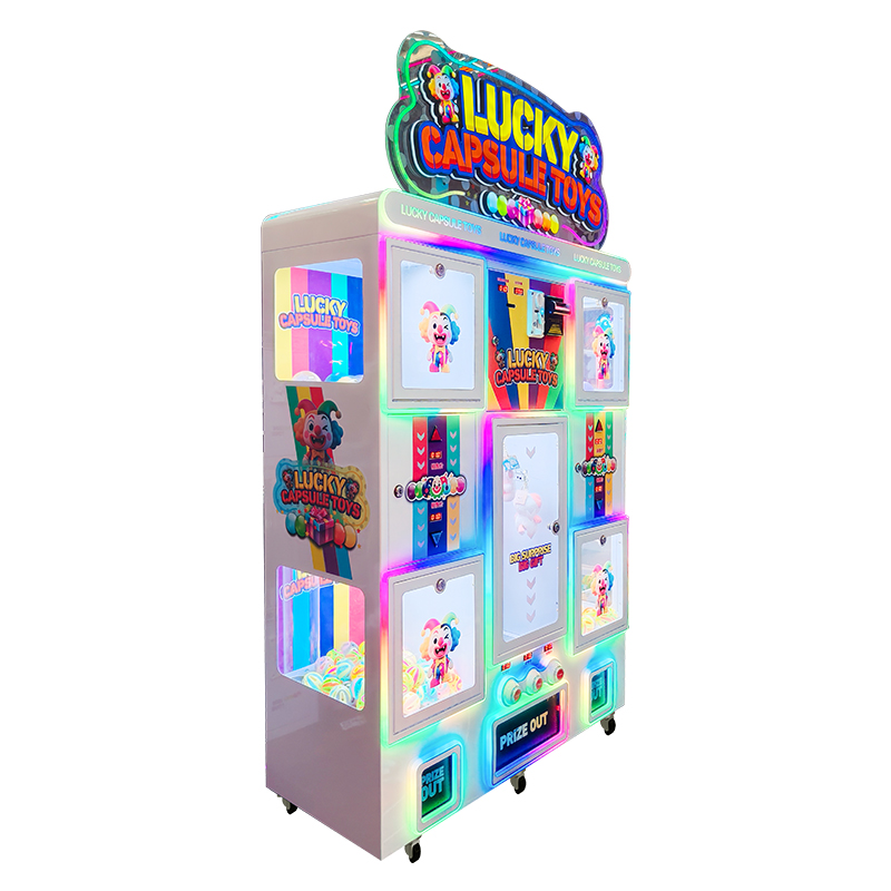 Lucky Capsule Toys Multi-Compartment Commercial Vending Machine Colorful LED Lighted Automatic Toy Dispensing Equipment Metal