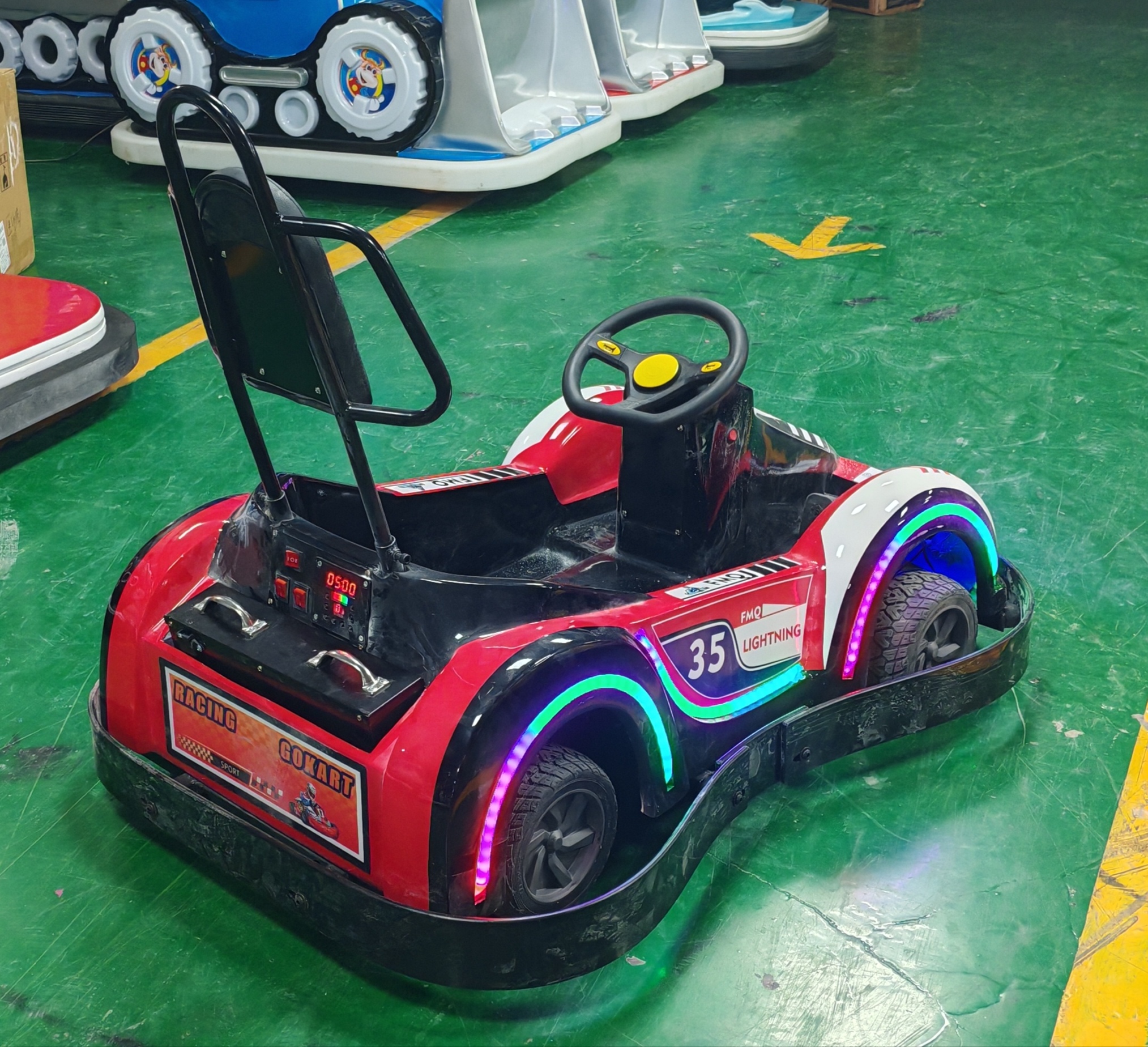 Lightning Karting Car Bump Car  Brightly Colored Lights  Responsive Control System