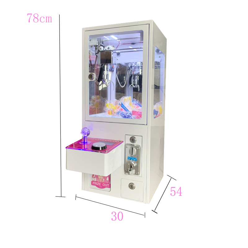 Mini Coin Operated Claw Machine Small Prize Catcher Arcade Toy Crane Game LED Cute Design for Mall Shop Kids Entertainment