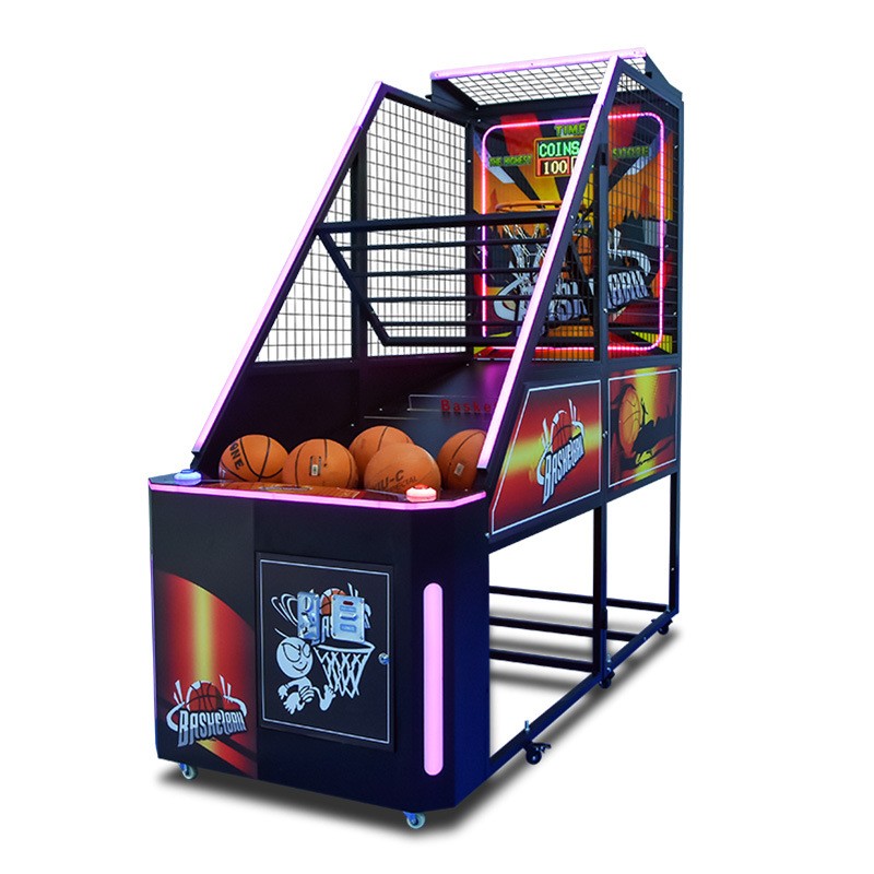 Adult Indoor Electronic Arcade with Lights Deluxe Basketball Game Console Coin Operation Game Interactive Game Shooting Machine