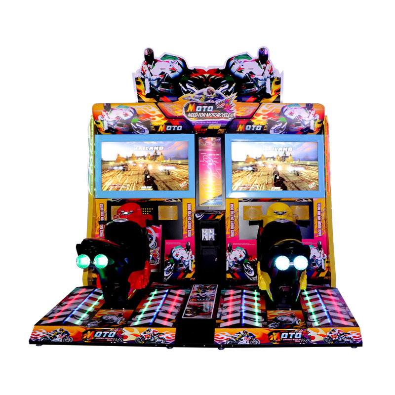Most Popular Adult Analog Snowmobile Arcade Game Machine Connected to Motorcycle Coin Operated in English Language