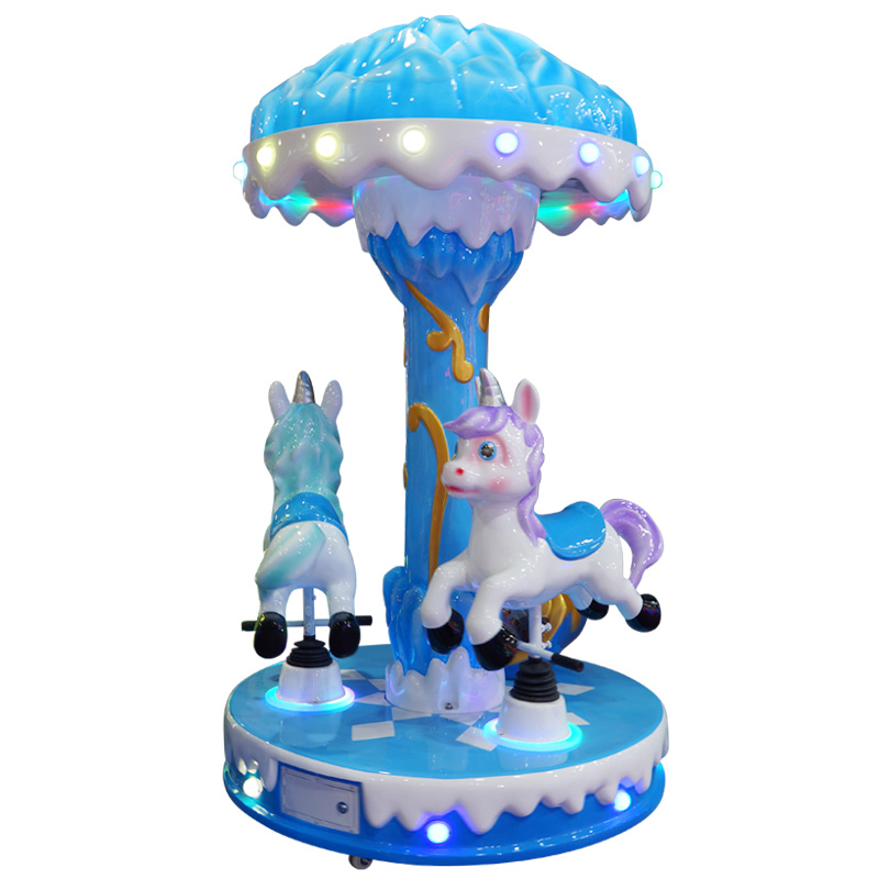 Ice-cream Shaped Children's Three-Person Merry-Go-Round Coin-Operated Children's Carousel Amusement Park Equipment