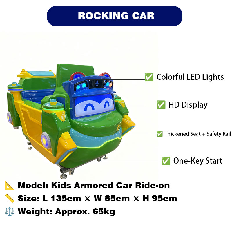 Cartoon Spaceship Themed Kids Arcade Ride LED Lighted Coin Operated Amusement Game Indoor Playground Stainless Steel 6 Years+