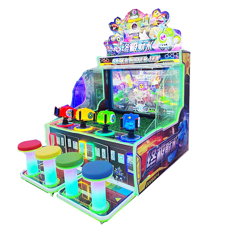 Large Four-Player Indoor Coin-Operated Video Game Equipment Attractive Zombie Garden Water Fountain Sale for Children