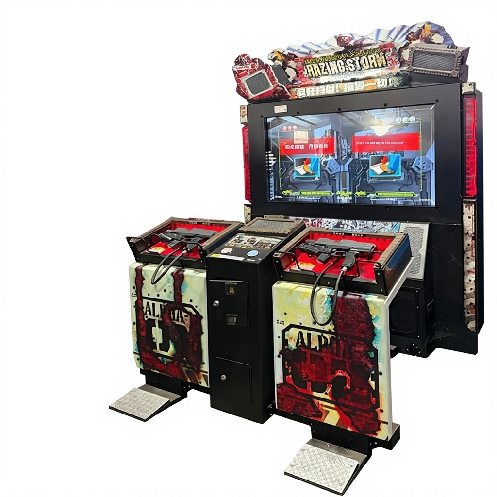 Coin-operated Children's Playground Arcade Adult Simulation Shooting Gun Machine with Wooden Frame Hardware Material