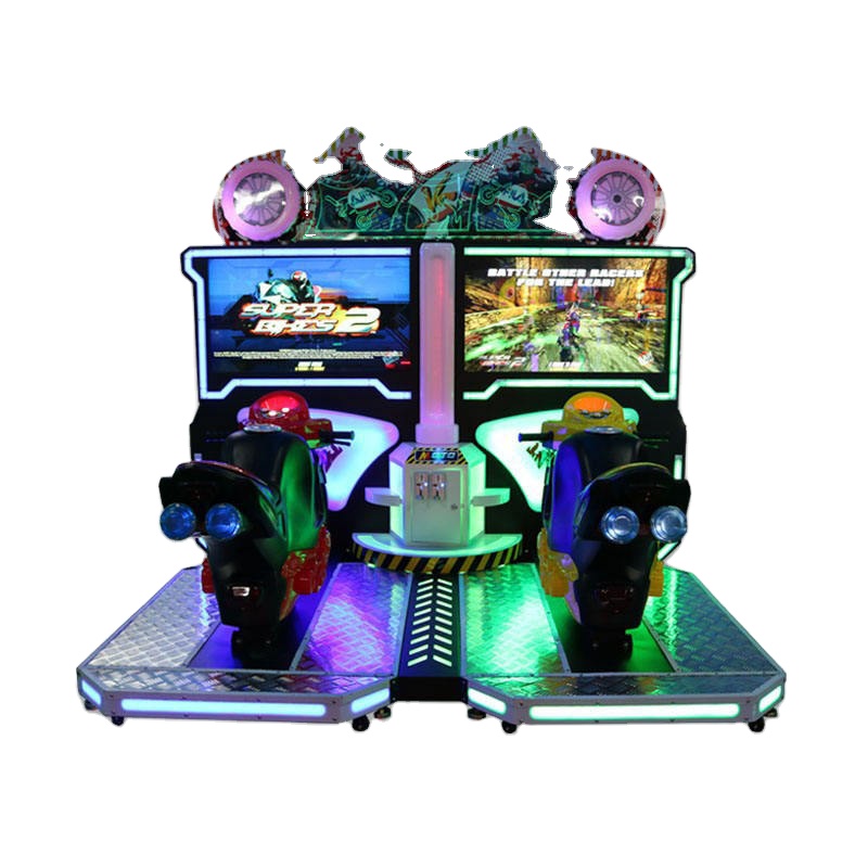 Two-Player Coin-Operated Arcade Motorcycle Racing Simulator Entertainment Game Console