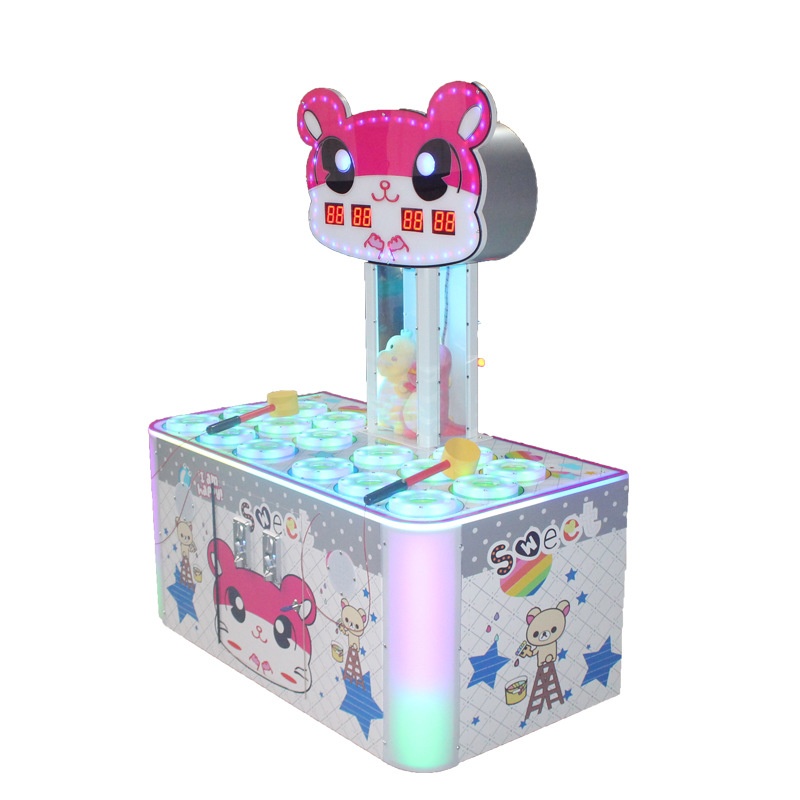 Two-Person Children's Whack-A-Mole Game Coin-Operated Arcade Indoor Mall Game Machine Wooden Box for Ages 3+