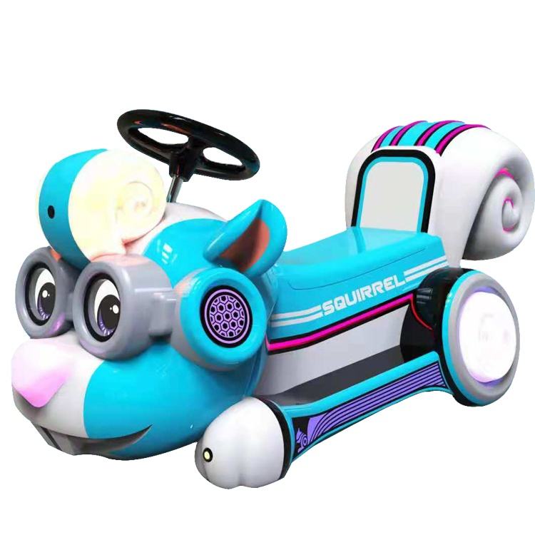 Squirrel Cartoon Kids Electric Ride-On Car | Steerable Battery Powered Toy Car with LED Lights for Home & Playgrounds