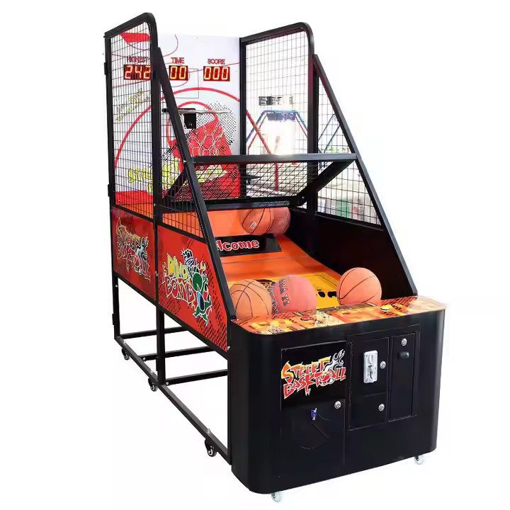 Coin-Operated Electromechanical Basketball Scoring Machine Great for Indoor Sports Shooting Adults Play Great for City Metal