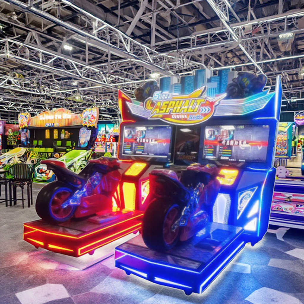 Coin Operated Motorcycle Racing Arcade Machine Dual Player Moto Ride Simulator Game for Amusement Park Mall Game Center