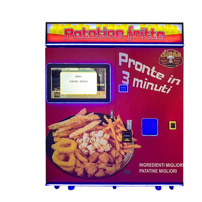 Luxury Self-Service Commercial Snack Dispenser 3-Minute Quick French Fries Automated Touch Control Vending Machine