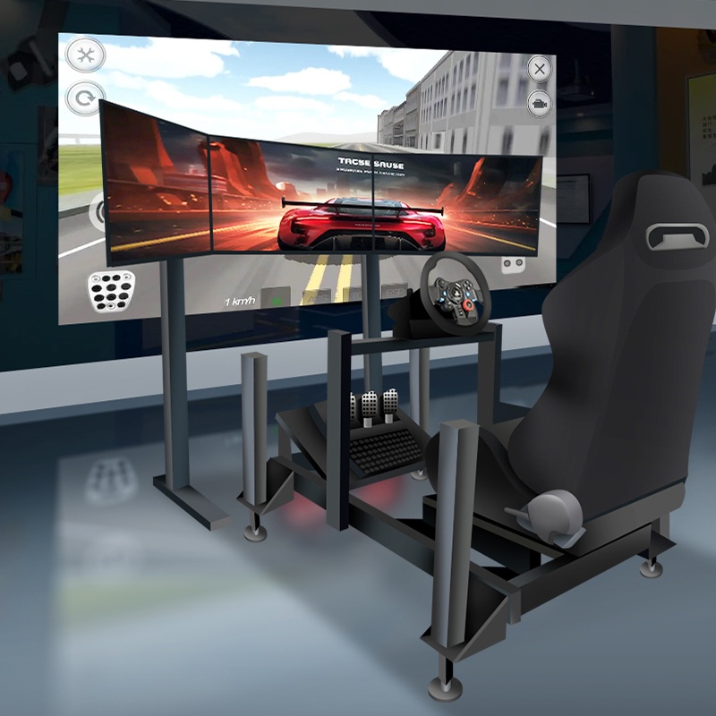 Large Four-Six-Axis Dynamic Seat Somatosensory Racing Simulator Cabin Indoor Artificial Game Console Three-Screen High-Tech
