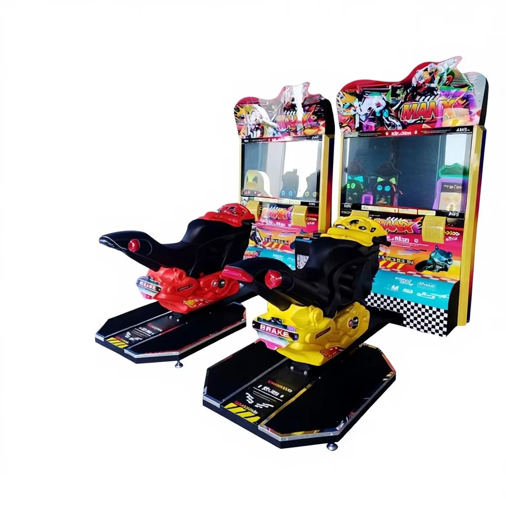 NINIX TT547 Motorcycle Racing Arcade Game Console Coin-Operated with Metal & ABS Plastic Construction 1-Year Warranty