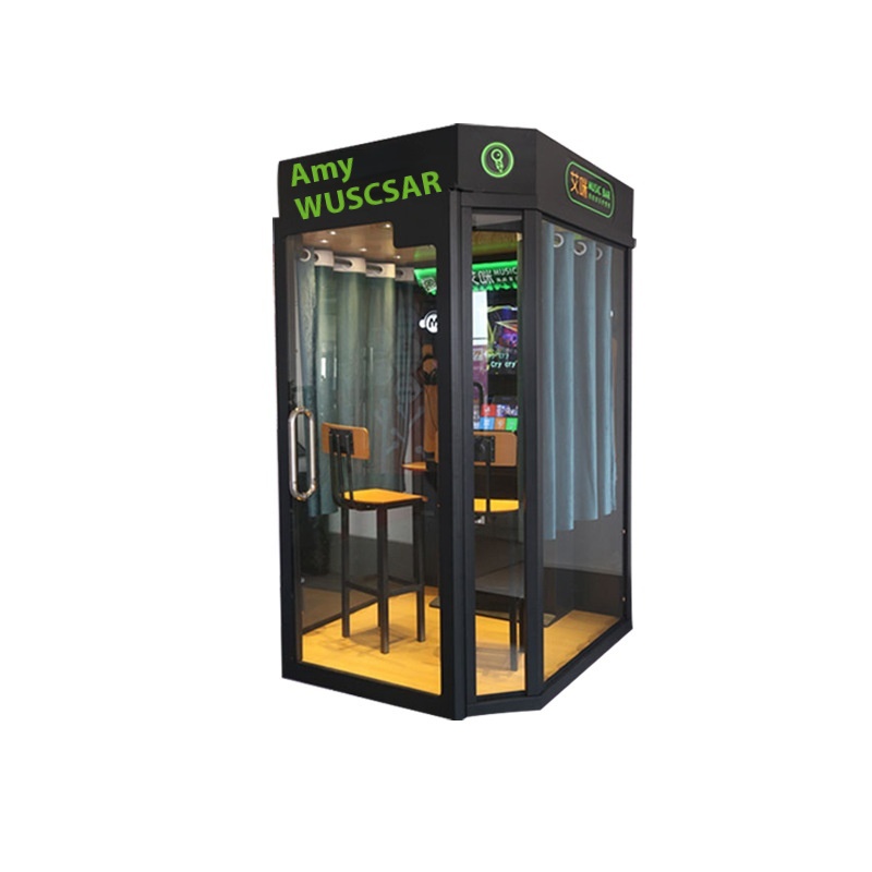 Mini Home KTV Karaoke Machine Coin Operated Mobile Singing Practice Room Soundproof Booth for Reading and Singing