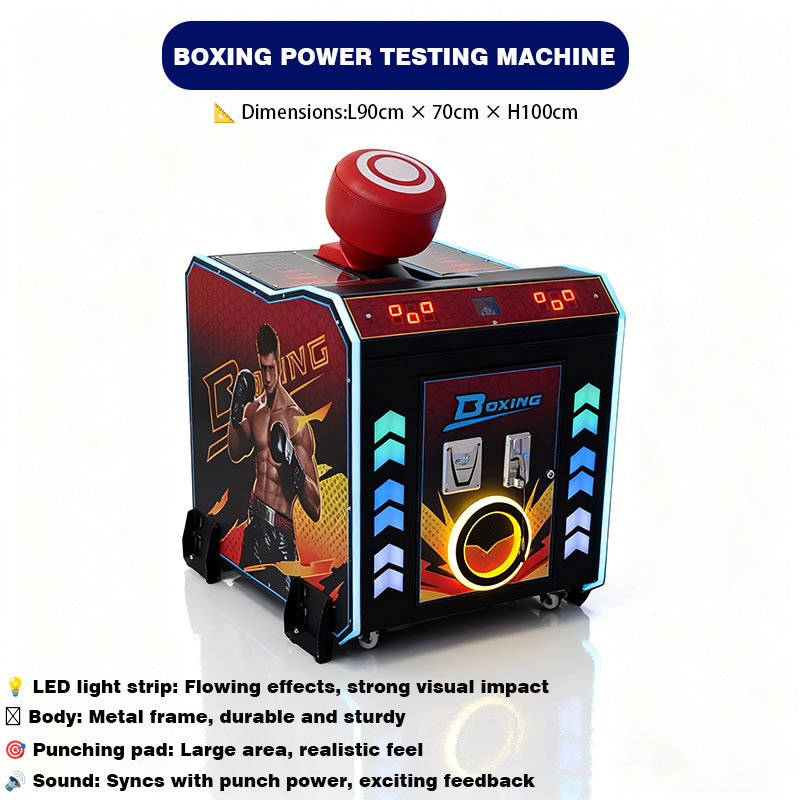Boxing Power Testing Arcade Machine Punch Strength Tester Coin Operated Fitness Game Equipment for Gym Mall Park Entertainment