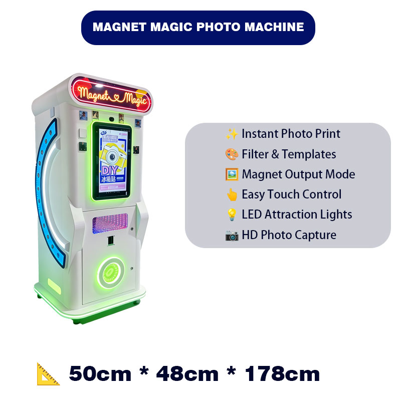 Coin Operated Magnet Photo Booth Machine With Instant Printing Touch Screen Control for Mall Arcade Game Center