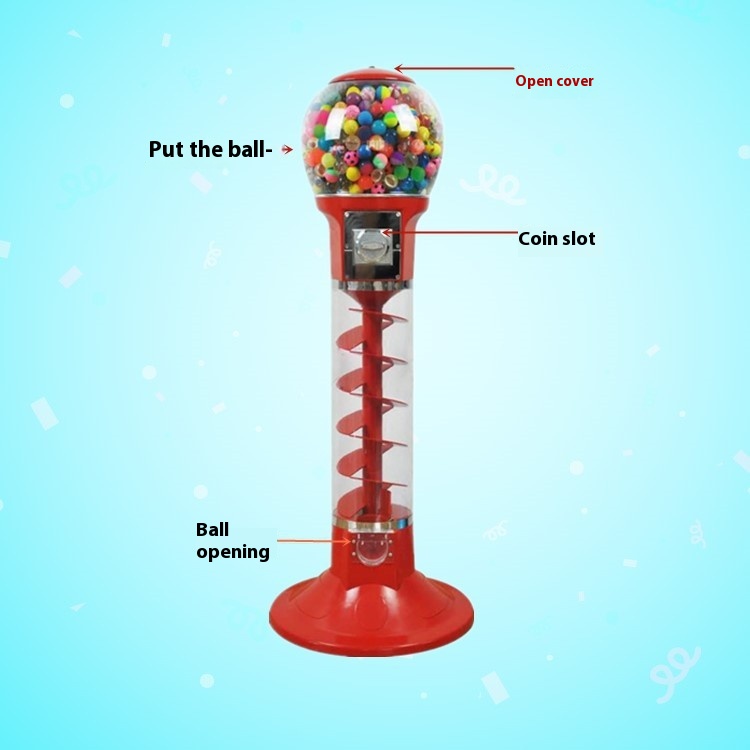 Supermarket Self-Servicing Elastic Ball Capsule Toy 45 Capsule Spiral Machine One Yuan Two Yuan Coin System Metal One Small Shop