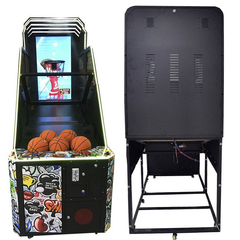55inch Coin-Operated Video Shooting Machine Arcade Basketball Competition Equipment Hardware Acrylic Double Player Ages 3+