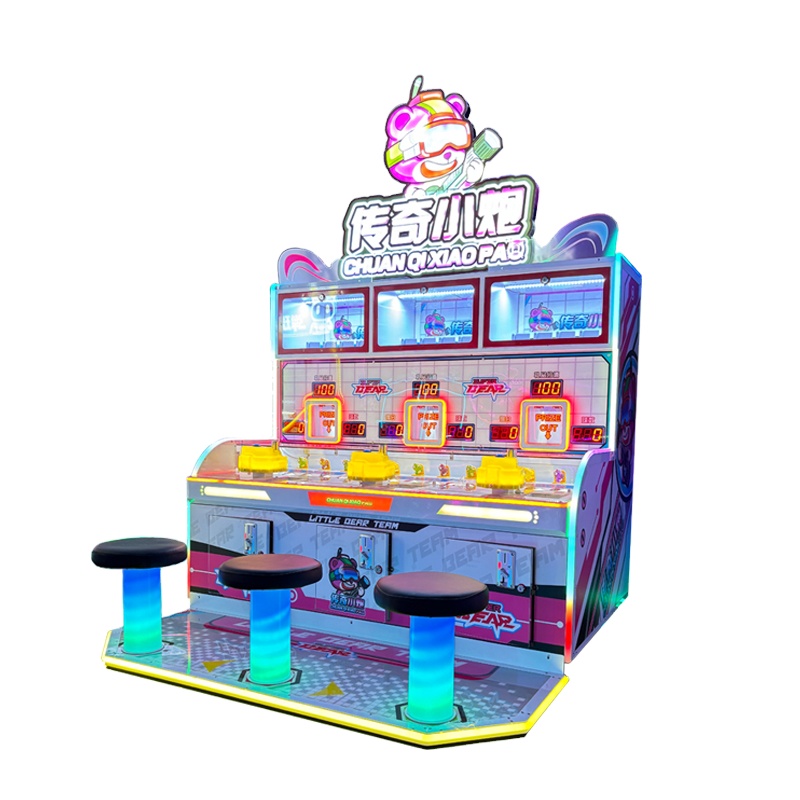 Chuan Qi Xiao Pao 3 Player Shooting Arcade Machine | Commercial Interactive Shooting Game with LED Lights for Game Centers