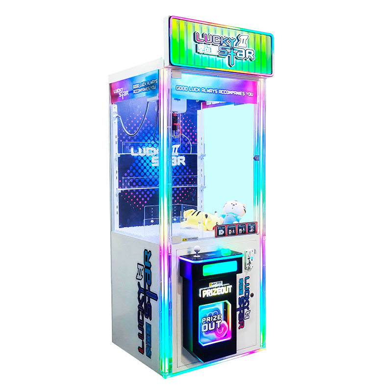 Lucky Star II Coin Operated Claw Machine | Commercial Giant Prize Crane with Colorful LED Lighting English Interface for Malls