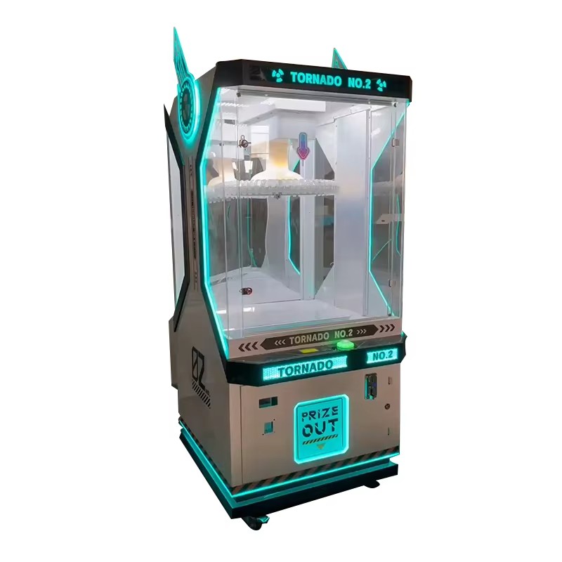 Coin Operated Prize Machine Tornado No.2 Arcade Vending Game LED Reward Cabinet Skill Challenge Machine for Mall Shop