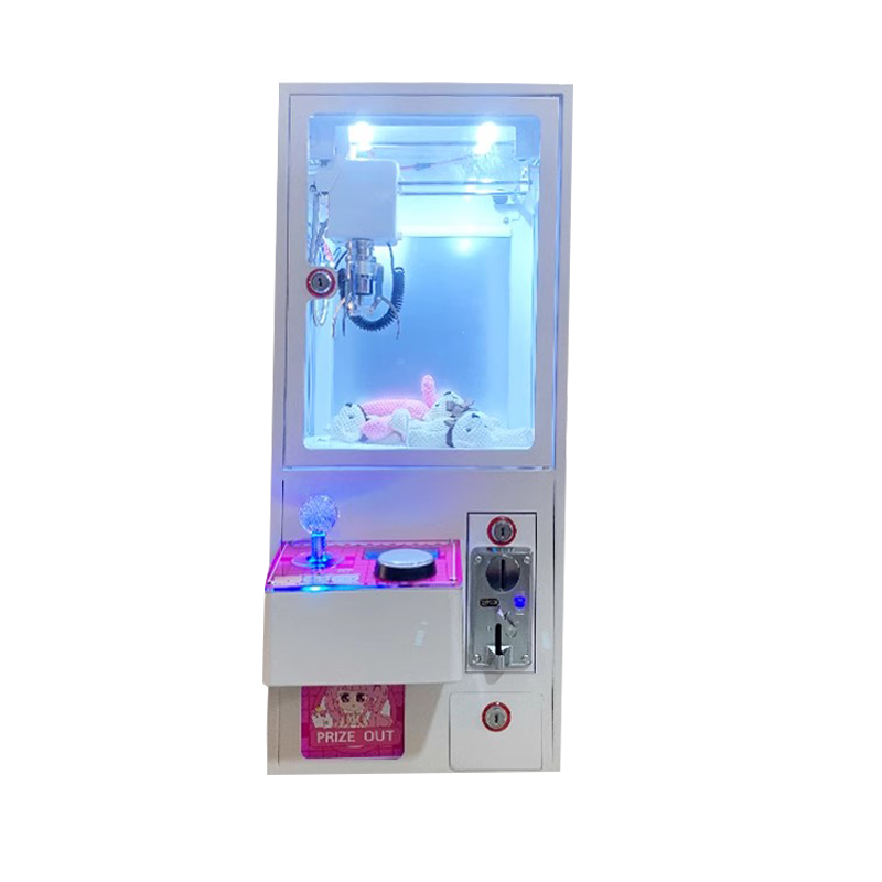 Mini Coin Operated Claw Machine Small Prize Catcher Arcade Toy Crane Game LED Cute Design for Mall Shop Kids Entertainment