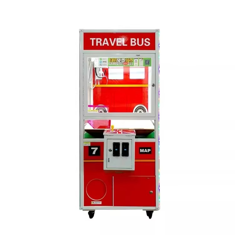 Wooden Box Coin Claw Machine Arcade Prize Grabbing Game Equipment Toy Catcher Crane Cabinet Amusement Redemption Machine English