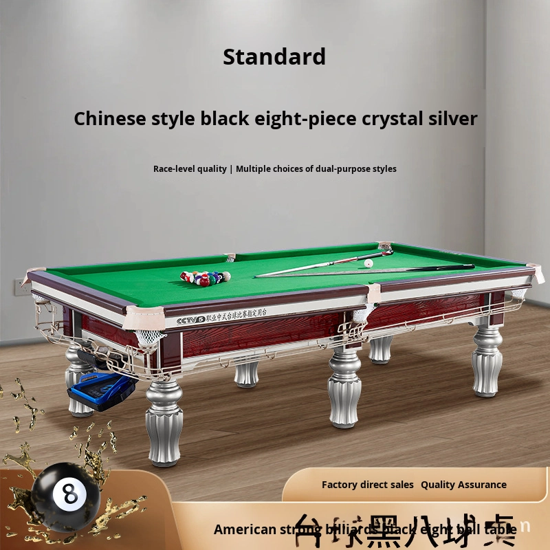 Commercial Household Solid Wood Bluestone American Billiard Table Ball Return Track Crystal Snooker Billiard Tables