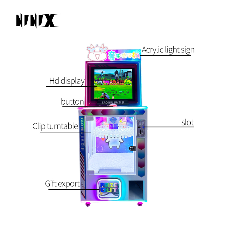 Children's Coin-Operated Clip Machine Equipment for Entertainment Cow Game Machine Combination for Sale