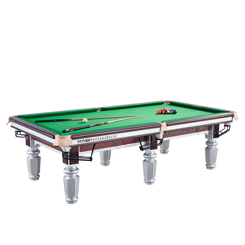 Tournament Grade Professional Billiards Table Solid Wood Frame High Precision Cushions Green Felt Surface Coin Operated Games