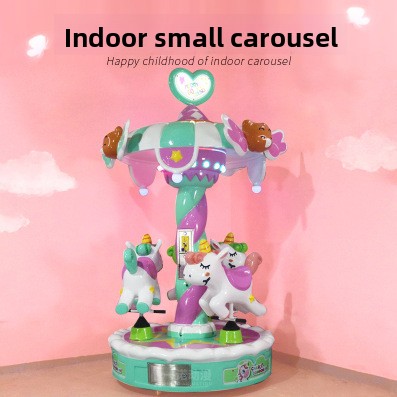 Indoor Outdoor Large Amusement Park Electric Children's Carousel Three-Person Six-Person Seat Support Coin Operated Remote