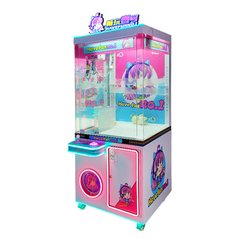 Most Popular Cost-Effective Transparent Pink Claw Machine Coin-Operated Arcade Game for Children's Entertainment Indoor