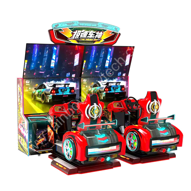 Dual-Screen Dynamic Racing Machine Top Speed Two-Person Coin-Operated Game for Game Room Equipment