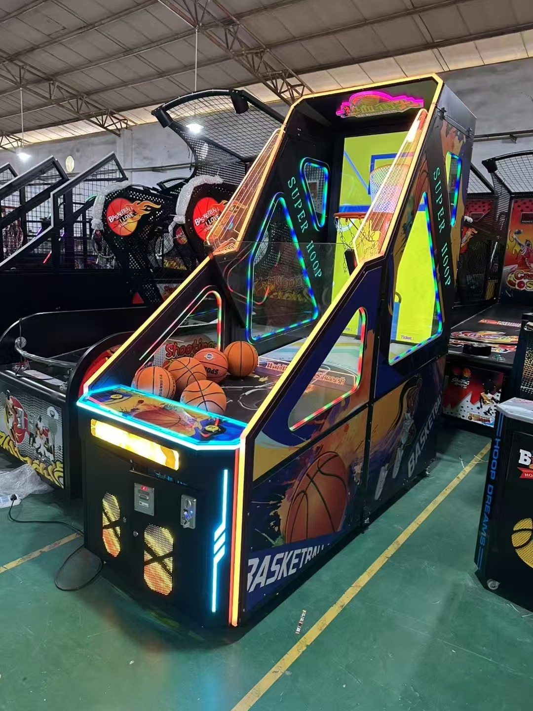 American Plug Coin Game Machine, Indoor Basketball Shooting Machine,85-inch LCD Basketball Machine, Electronic Counting Machine