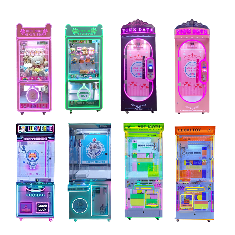 Pink Oversized Claw Crane Toy Single Cut Doll Scissors Simulator Coin-Operated Plush Game Toy Machine Manufactured by Name