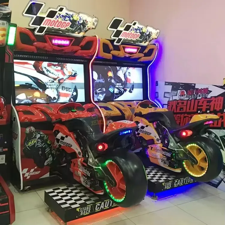 NINIX Model 097 Coin Operated Motorcycle & Car Racing Game Machine 220V Metal & Plastic for Ages >6 Years Customizable