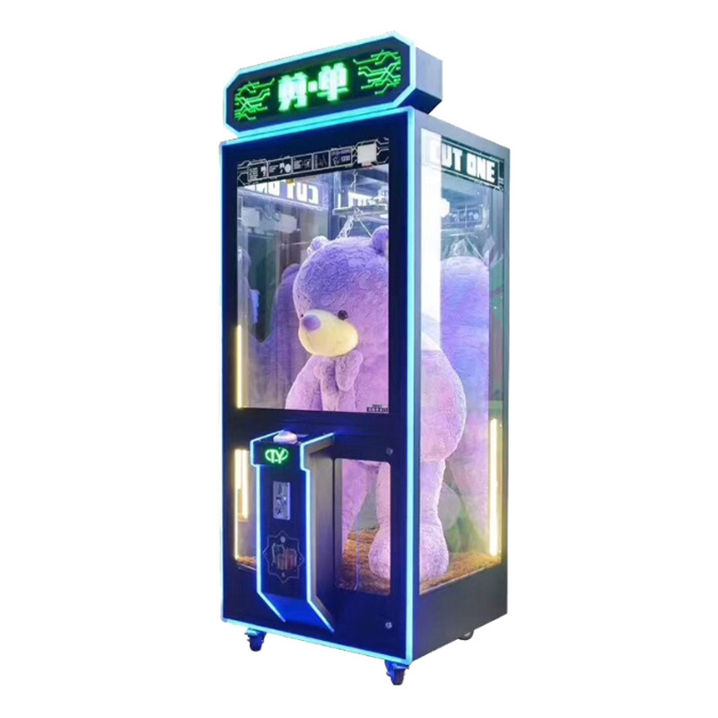 Pink Single Cut Crane Machine Oversized Doll Scissors Single Coin-Operated Claw Crane with 1 Year Warranty
