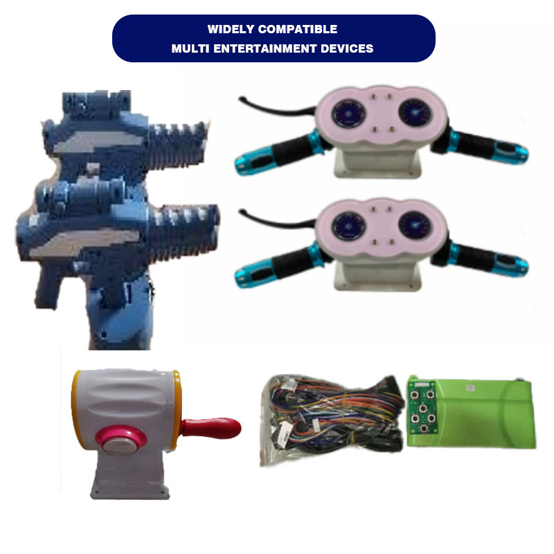 Ocean Robot Themed Metal Arcade Game Machine Accessory Set with Dual Controllers Shooting Guns 110/220V for Children's Amusement