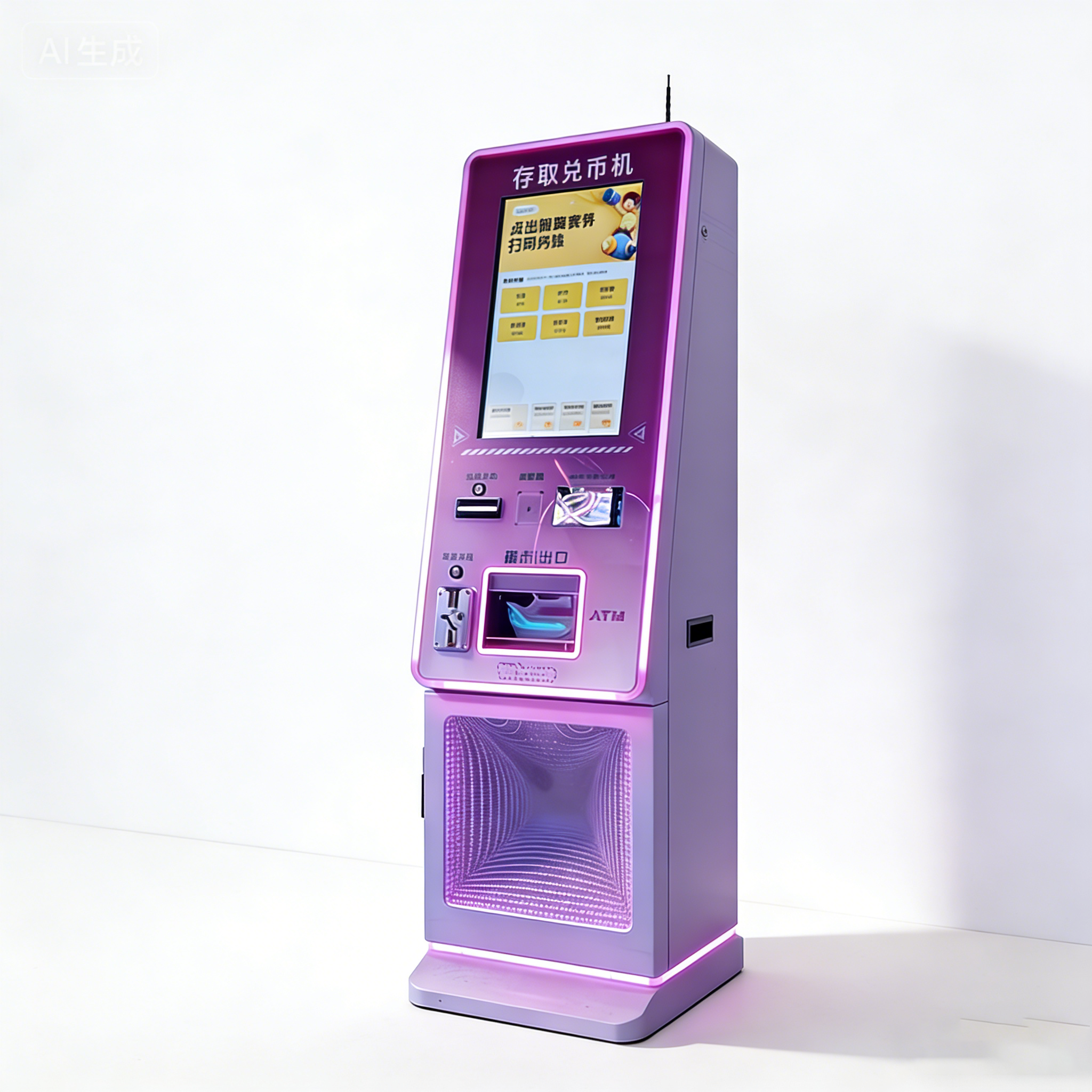 Ninix Commercial Self-Service Interactive Terminal LED Glow Clear Touch Display Metal Stainless Steel EU/US/UK/AU Plug Gaming