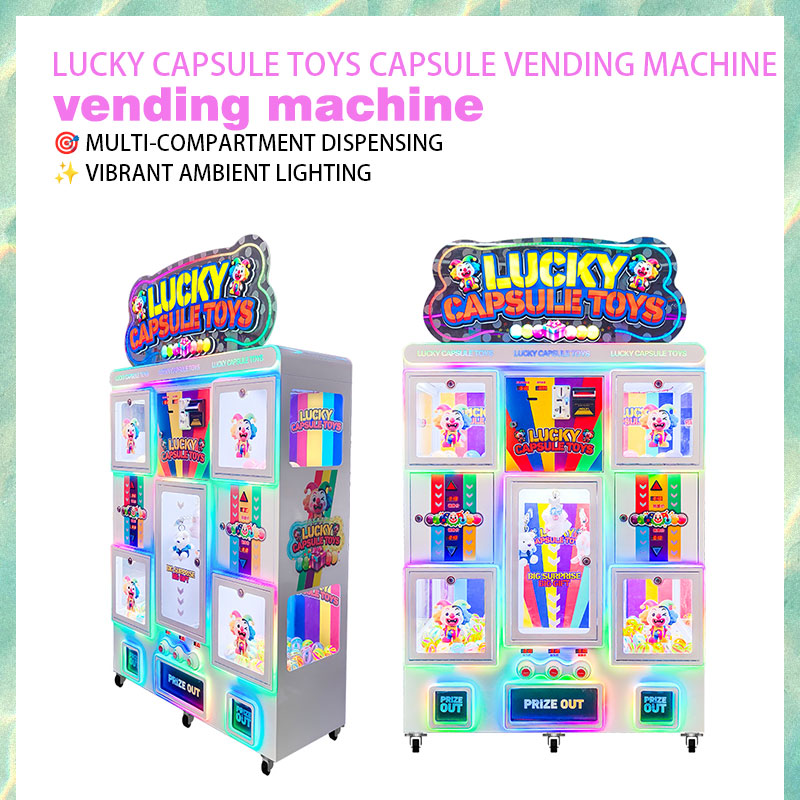 Lucky Capsule Toys Multi-Compartment Commercial Vending Machine Colorful LED Lighted Automatic Toy Dispensing Equipment Metal