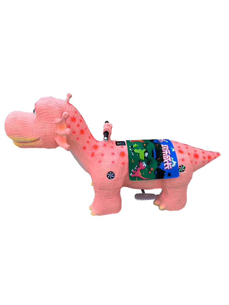 Thrilling 24-Year Dinosaur-Themed Electric Scooter Ride Large Square Park Coin Operated Tyrannosaurus Rex-Like Slide Board