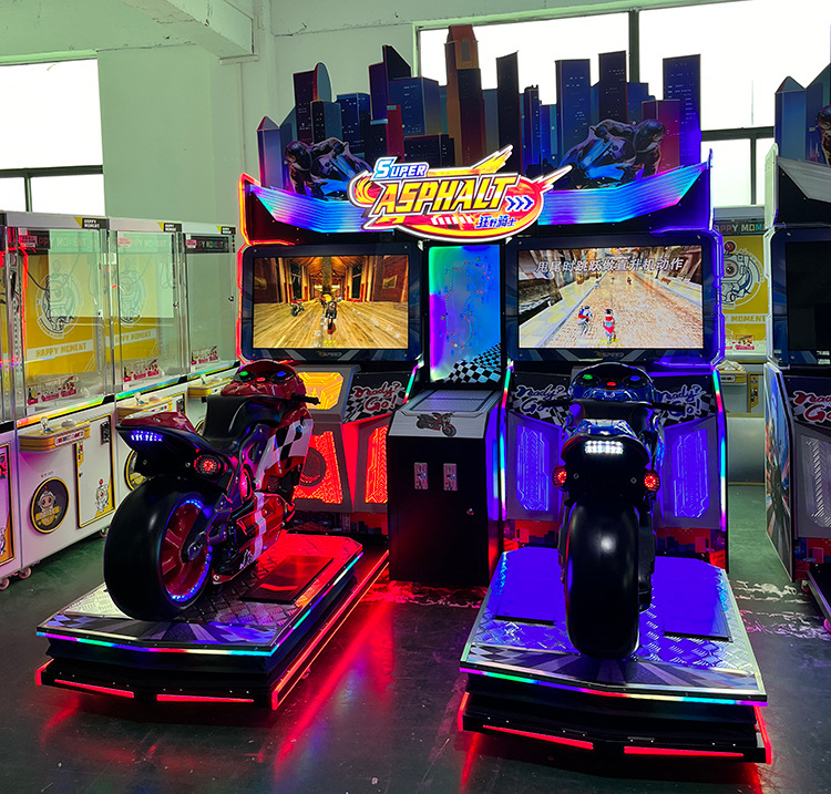 Coin Operated Motorcycle Racing Arcade Machine Dual Player Moto Ride Simulator Game for Amusement Park Mall Game Center