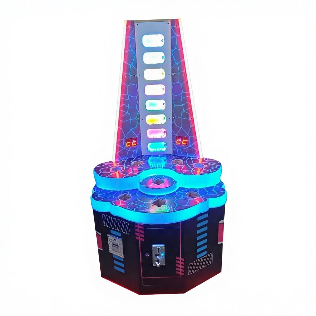 Two-Person Children's Whack-A-Mole Game Coin-Operated Arcade Indoor Mall Game Machine Wooden Box for Ages 3+