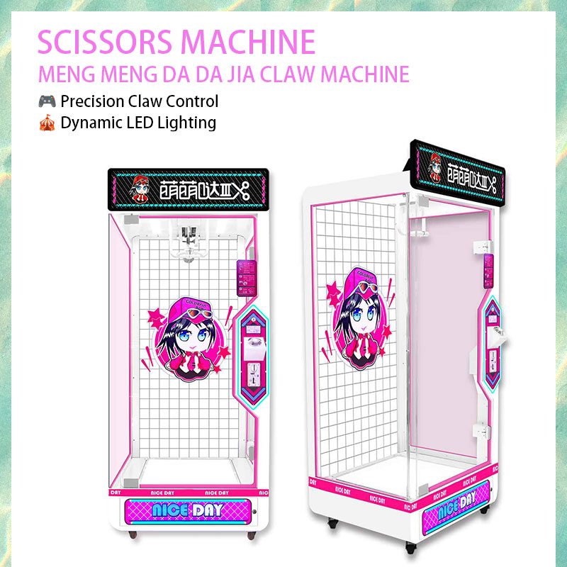 Meng Meng Da Da Jia Scissors Machine | Precision Claw Control Metal Scissors Claw Machine Dynamic LED Lighting Universal Voltage