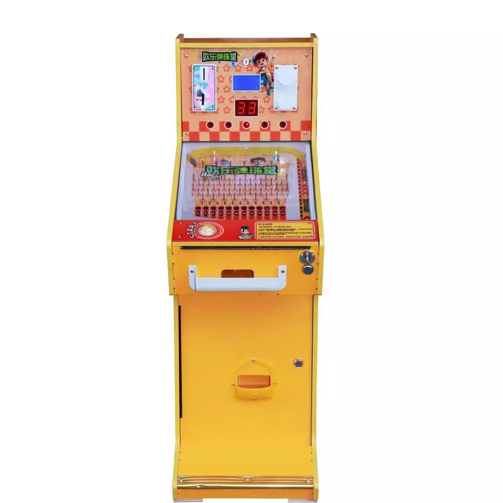 Large Electric Happy Ball Machine for Children Desktop Edition Coin-Operated Amusement English Metal Pull-Rod Spring for Mall