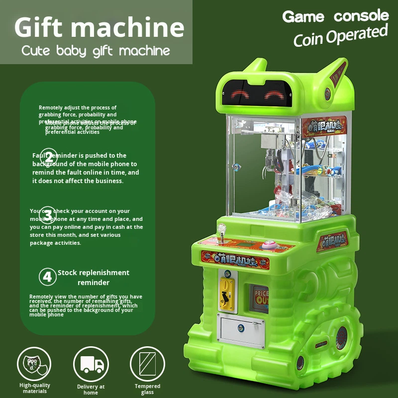 Cute Internet Celebrity Small Commercial Gift Claw Machine Game Tempered Glass for >3 Years Old Mall Arcade Entertainment