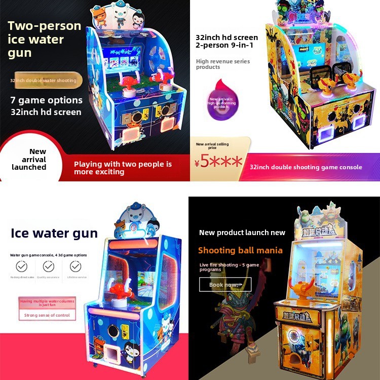 Children's Basketball Shooting Arcade Machine Commercial Coin-Operated Game New Cartoon Basketball Machine Double Player